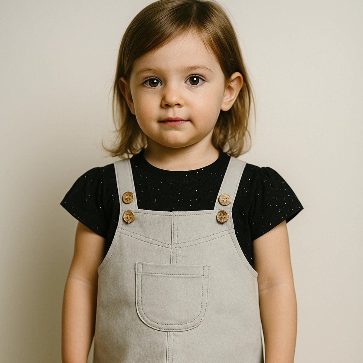 Girls Playful Denim Dungaree 009 — view 7