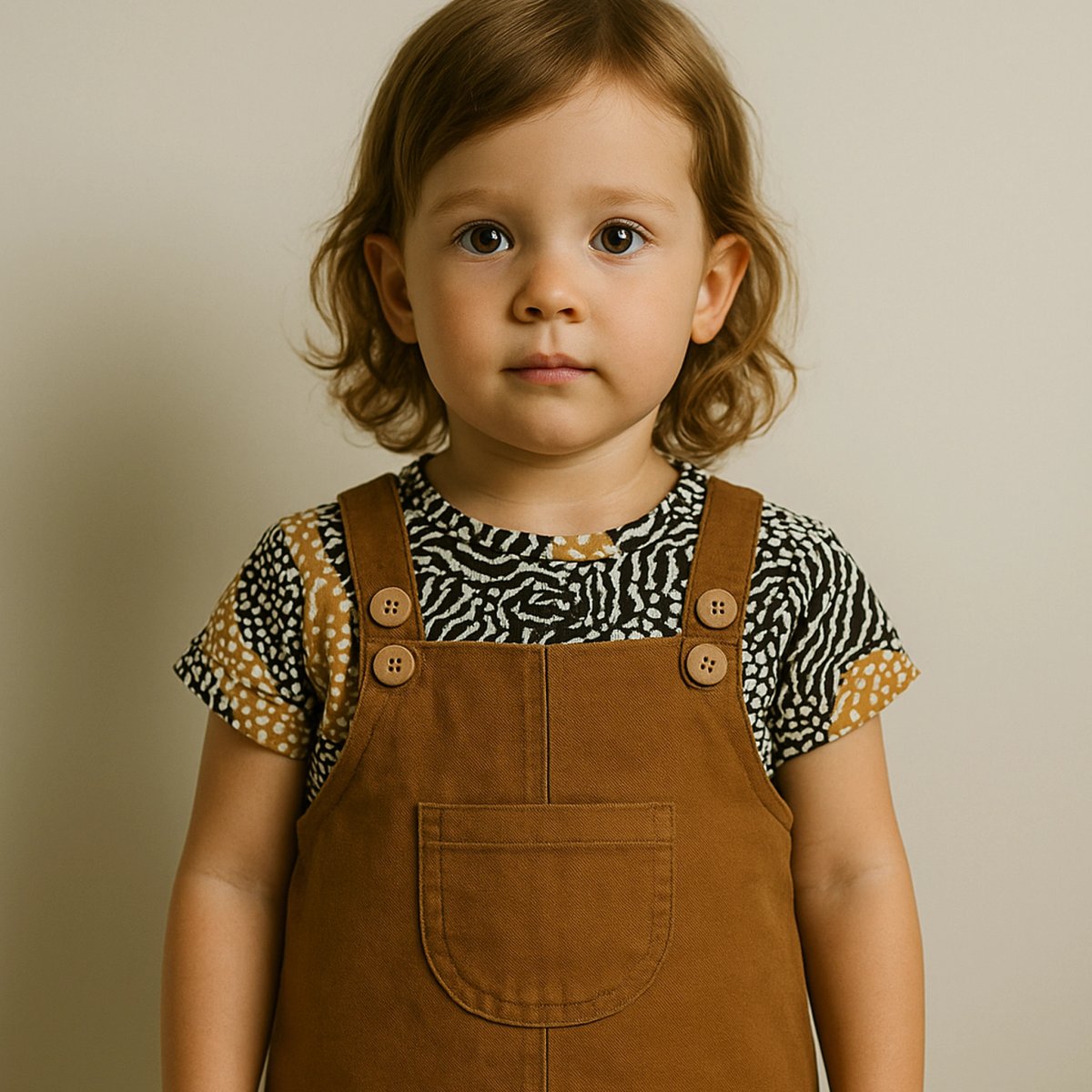 Girls Playful Denim Dungaree 009 — view 5