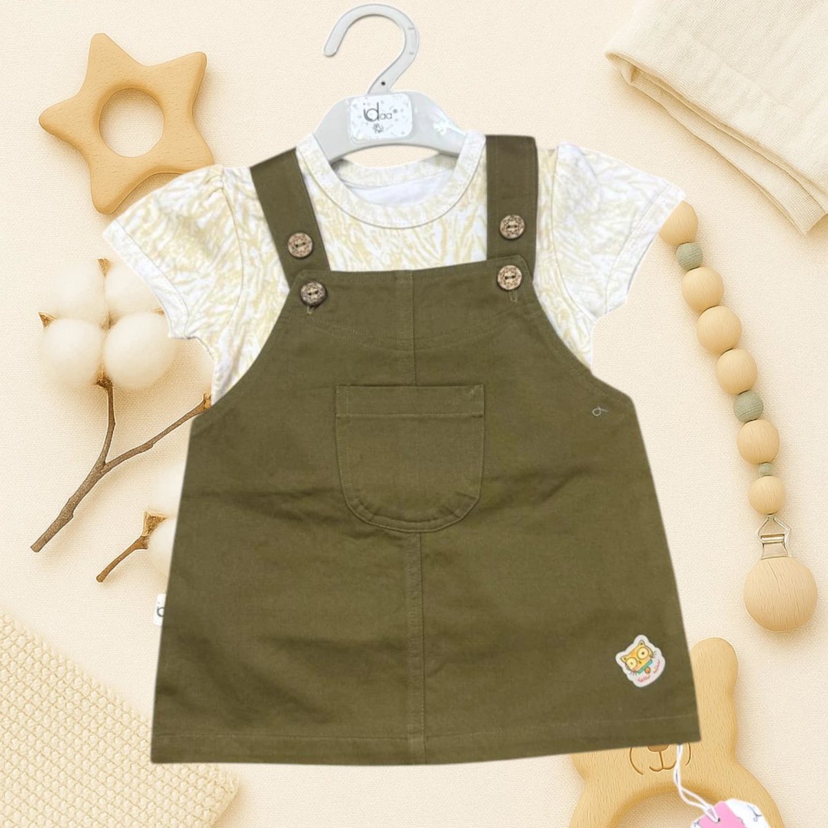 Girls Playful Denim Dungaree 009 alternate view